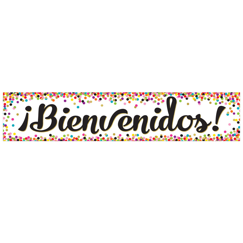 CONFETTI BIENVENIDOS WELCOME BANNER SPANISH